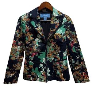 Doncaster‎ Sport Blazer Jacket Multicolor Paisley Print Career Casual